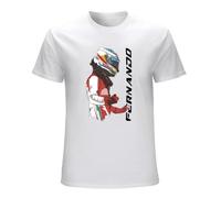 RUZHI RARE Baiyun Fernando Alonso T-Shirt Custom t Shirts Funny t Shirts Vintage t Shirt Aesthetic Clothes Mens Tall t Shirts White M