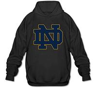 RUZHI RARE Jirushi Men's University of Notre Dame Drawstring Hoodie Black XXL