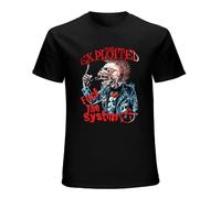 RUZHI RARE Men's Exploited Fuck The System T Shirt Black XL