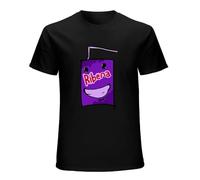 RUZHI RARE Men's Happy Ribena Printed T-Shirt6375 Black S