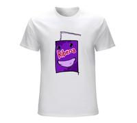 RUZHI RARE Men's Happy Ribena Printed T-Shirt6375 White L