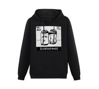RUZHI RARE Men's Sleaford Mods Art Logo Roucollar Hoody S Black