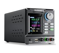 RUZIZAO Bench Power Supply Variable, 0-400V 0-1A High Voltage DC Power Supply with Memory Storage and Output Switch, Adjustable Regulated Lab Power Supplies with Encoder Knob Lock Button Color Display