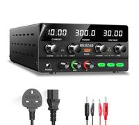 RUZIZAO Bench Power Supply Variable: 30V 10A 300W Lab DC Power Supply Adjustable Switching Regulated with OCP & OVP Function, Output Button, Encoder Knob