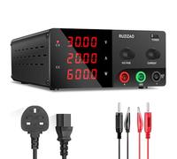 RUZIZAO Bench Power Supply Variable, 30V 20A High Power 600W DC Power Supply Adjustable with Encoder Knob, Lab Switching Power Supplies High Precision 4-Digits LED Display Stable Output Repair/Test
