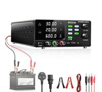 RUZIZAO Bench Power Supply Variable 30V 20A,High Power 600W Encoder Regulated DC Power Supply 6V 12V 24V LiFePO4 Lithium Ion Battery Charger Lab DC Power Supply with Memory Function OCP/Lock Button