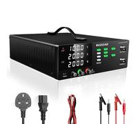 RUZIZAO DC Power Supply Variable, 0-100V 0-20A 2000W High Power Switching DC Regulated Bench Power Supply with Output Switch, OCP & OVP, Memory Function, Encoder Knob, 4-Digit LED Display, Lock Button
