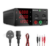 RUZIZAO DC Power Supply Variable, 60V 20A 1200W High Power Bench Adjustable Switching Regulated Power Supplies with Encoder Knob & Output Switch for Electroplating/Repair/Test, 4-Digits LED Display
