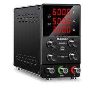 RUZIZAO DC Power Supply Variable: 60V 5A Lab Bench Power Supply Adjustable Switching Regulated High Precision 4-Digits LED Display 5V/2A USB Port Output & Input Power Cord