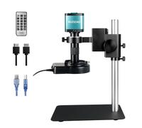 RUZIZAO Digital Microscope with Metal Base, 48MP 4K 1080P HDMI/USB Benchtop Industrial Magnifier, 150X HD Lens, LED Ring Light, Microscopes for Observation/Soldering/Electronic Repairs