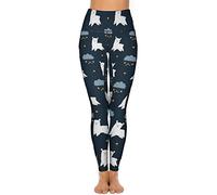 RUZKEO Cute Alpaca Pattern High Waist Yoga Pants Gym Sports Pants Stretchy Skinny Leggings for Running