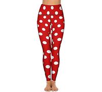 Red and White Polka Dot High Waist Yoga Pants Gym Sports Pants Stretchy Skinny Leggings for Running