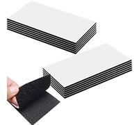 Ruzos Big Size Double Sided Sticky Pads 5cm x 10cm, 12 Pair Black Hook and Loop Tape self Adhesive,Strong Removable Fastening Tape Wall Mounting Tape for Indoor and Outdoor Use