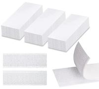 Ruzos Hook and Loop Tape Self Adhesive 24 Pair,Industrial Strength Double Sided Sticky Pads Extra Strong No Nails Picture Hanging Strips for Wall,Number Plate,Picture Frames(3cm x 10cm,White)