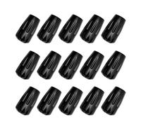 Ruzzut Black Rubber Diamond Trekking Pole Tip Protectors, Hiking Pole Replacement Tips for Trekking Poles, Fits Most Standard Hiking Poles - Shock Absorbing, Adds Grip and Traction (15PC Bullet Tips)