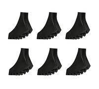 Ruzzut Black Rubber Horseshoe Diamond Trekking Pole Tips, Hiking Pole Replacement Tip Protectors - Shock Absorbing, Adds Grip and Traction, 6 PCS