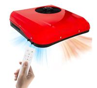 RV Air Conditioner, AC Unit Rooftop Top Mounted Parking Air Conditioner, with Remote Control, for Truck, RV, Construction Vehicle, Excavator, Crane, Van Red-12V