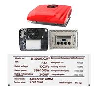RV Air Conditioners, Dc 12V24V Power Supply Heavy Truck Turbo Inverter Compressor Electric Car RV Bus Parking Air Conditioner 12v 2kw Cooler(Red DC24V)