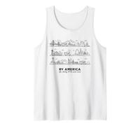 RV America Scenic Road Trip Line Art Tank Top