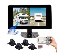 RV Backup Camera System AI 4G WiFi GPS 7 inch Touchscreen Monitor Vehicle Recording with 4 pcs 1080P Rear Side View Waterproof Camera Live View on APP/Web/PC for Camper RV Truck Trailer Tractor Fleet
