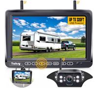 RV Backup Camera Wireless Plug and Play: Pre-Wired for Furrion System Recording Wide View Rear View Camera Clear Night Vision HD 1080P 7'' Touch Key Monitor for Trailer Camper Motorhome Yakry S33-Y27