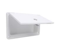 RV Baggage Door, Plastic 10.5x6.1 Inches RV Compartment Door Latch Replacement with Bottom Cap and Safety Lock, RV Storage Hatch Door, Motorhome Trailer Access Hatch, RV Parts