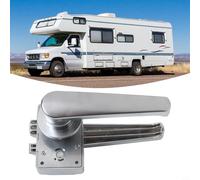 RV Bathroom Door Knob Lock - Zinc Alloy Push-Pull Privacy Handle with Silver Finish for, Camper & Yacht Toilet Doors (1 Pack)