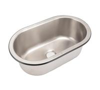 RV Bathroom Sink, Single Bowl Stainless Steel Sink for Boat, Caravan, RV, Compact Design, Small Space Friendly, 40mm Drain Hole, 13.6 X 8 X 5.2in