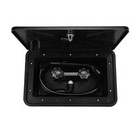 RV Black ABS Exterior Shower Box Kit Durable Hot Cold Water Switch with 1.5m Hose for Motorhome Caravan