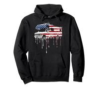 RV Camper Camping Motorhome Travel American Flag USA Drip Pullover Hoodie