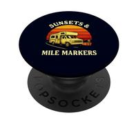 RV Camping Sunset & Mile Markers Camper Motorhome PopSockets Adhesive PopGrip