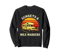 RV Camping Sunset & Mile Markers Camper Motorhome Sweatshirt