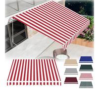 RV Canopy Replacement Fabric 12x10ft, Waterproof Patio Awning Cover, Red & White Outdoor Polyester Sun Shelter for 10x8ft & 12x9ft, Durable Retractable Shade Solution