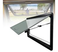 RV Caravan Exit Window Replacement - Push-Out Acrylic Window with Built-in Blackout Shade & Mosquito Net, UV Dual-Layer Glass, 70° Adjustable Vent for Camper Van Motorhome Trailer(1100x550mm)