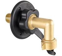 RV City Water Fill Inlet | Black | Optional Hose Elbow | Flange Brass with Check Valve | Camper | Trailer | Marine (with Hose Elbow)