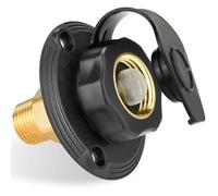 RV City Water Inlet with Brass Check Valve, Fresh Water Fill Flange for RV Connection, Durable RV Water Replacement Connection Fittings, Black