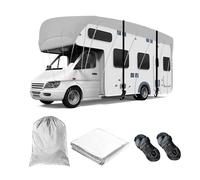 Rv Covers for Roof Only 210D Oxford Cloth Rv Cover Wind, Rain and Snow Proof with 2 x 32.8 ft Extra Straps,Gray-14x3.3m/45.9x10.8ft