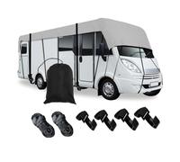 Rv Covers for Roof Only 210D Oxford Cloth Rv Cover Wind, Rain and Snow Proof with 2 x 32.8 ft Extra Straps,Gray-9x3.3m/29.5x10.8ft