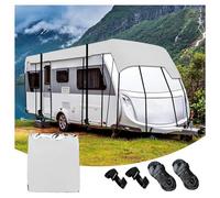 Rv Covers for Roof Only 210D Oxford Cloth Rv Cover Wind, Rain and Snow Proof with 2 x 32.8 ft Extra Straps,Gray-10x3.3m/32.8x10.8ft