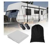 Rv Covers for Roof Only 210D Oxford Cloth Rv Cover Wind, Rain and Snow Proof with 2 x 32.8 ft Extra Straps,Gray-12x3.3m/39.9x10.8ft