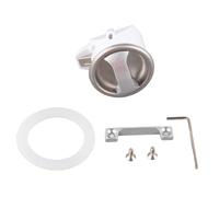 RV Cupboard Lock, Silver Plastic Zinc Alloy, Mini Round Shape for 12-25mm Doors - Easy Install, Keyless Rotary Switch, Ideal for Station Wagons, Trailers, Yachts