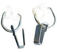 RV Designer A109, Nylon Two Wheel Carrier with Hook, Fits I Beam Track, 14 Per Pack, Window Covering Hardware, White