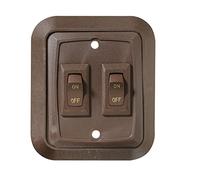 RV Designer Collection S655 Wall Plate Switch Double On/Off, Brown, 3.53 Inches x 3 Inches