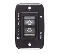 RV Designer S141, Slide In/Slide Out Contoured Switch, 20 Amp Continuous, 40 Amp Peak, Black, DC Electrical, 2.3 Inch