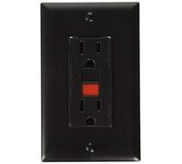 RV Designer S807, Dual Outlet GFCI with Cover Plate, Black, AC Electrical