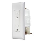 RV Designer S811, Self Contained Dual Outlet with Cover Plate, White, AC Electrical
