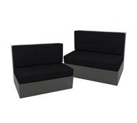 RV Dinette Cush Covers 2 Piece Sofa Chair Protector Fur Covers for RV Camper Couch Black Fits Both Seats Slish and Easy to Clean