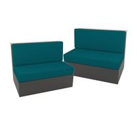 RV Dinette Cush Covers 2 Set Sofa Chair Covers Fur Protector for RV Camper Lake Blue Cushs & Slish Couch Covers for Both Seats