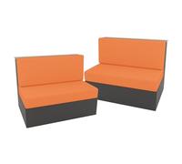 RV Dinette Cushion Covers, 2 Seat Sofa Chair Cover Furniture Protector, Rv Cushion Couch Covers Dinette Both Seats For Rv Camper(M Orange,2 Set)