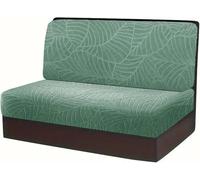 RV Dinette Cushion Covers, 2pcs Set Water Resistant Leaf Texture Jacquard Stretch Spandex for Camper Car Bench Seats